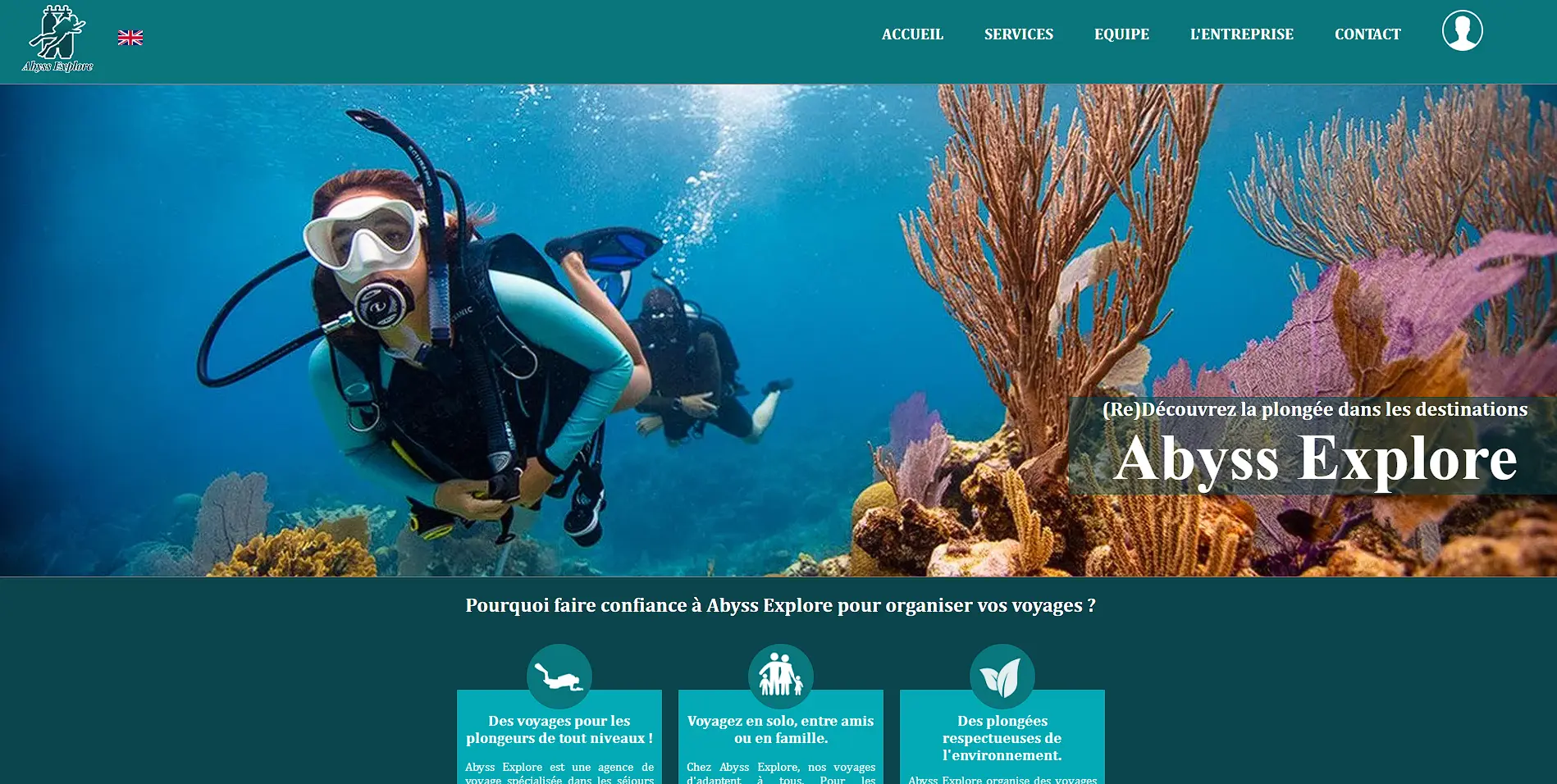 Capture d'écran du site Abyss Explore